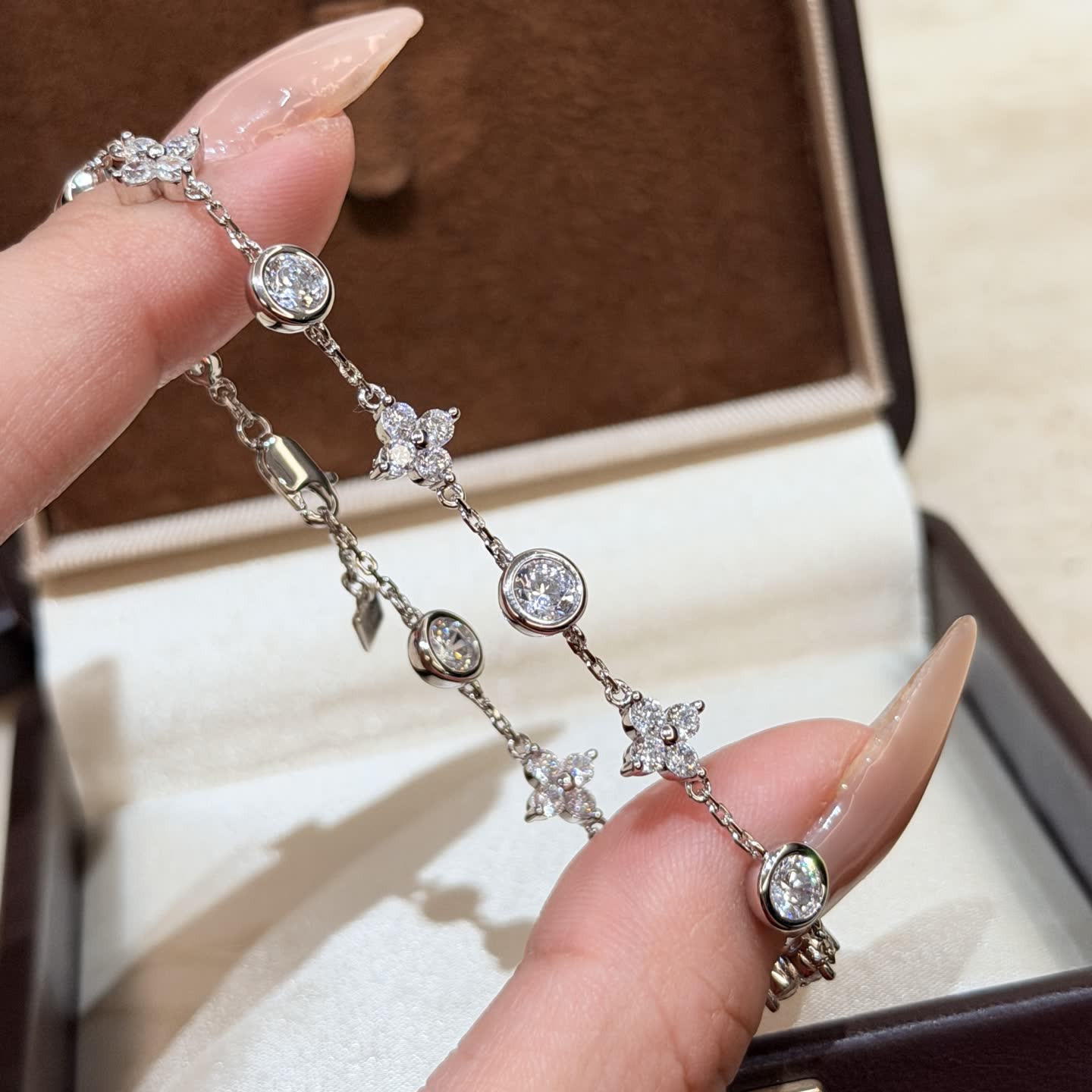 Van Cleef & Arpels S925 Silver Bracelet with Cubic Zirconia